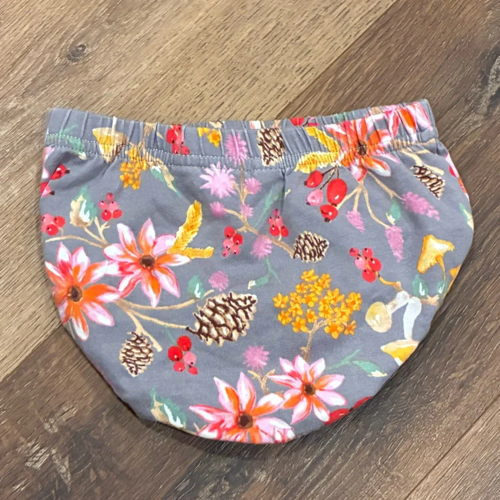 Matilda Jane Gray/Blue Fall Pinecone Mushroom Diaper Cover Bloomers 12-18m